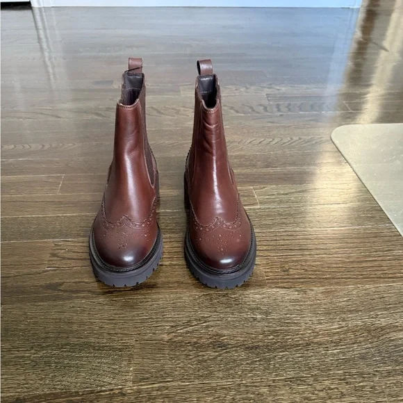 Brown Italian leather Chelsea boots - Picture 4 of 4